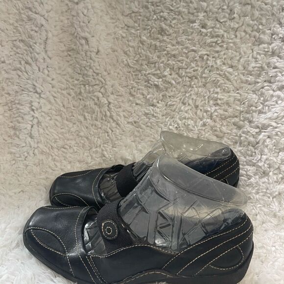 Auditions leather black Mary Jane slip on flats stitching accent size 12W - Picture 6 of 6